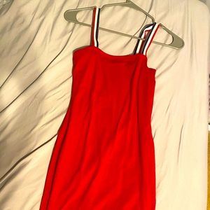 Red mini dress
